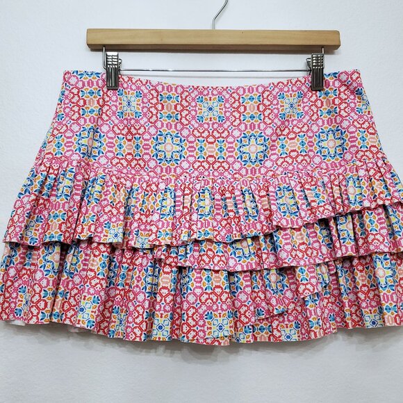 Lucky In Love Women's Pleated Scallop Tennis Pickleball Layered Skort - X-Large - Picture 3 of 13